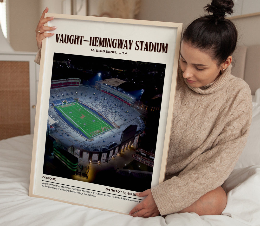 Vaught–Hemingway Stadium Football Retro Wall Art