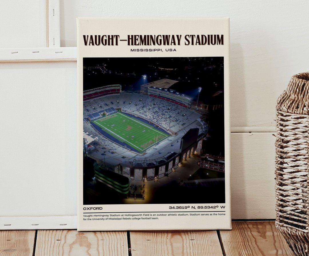 Vaught–Hemingway Stadium Football Retro Wall Art