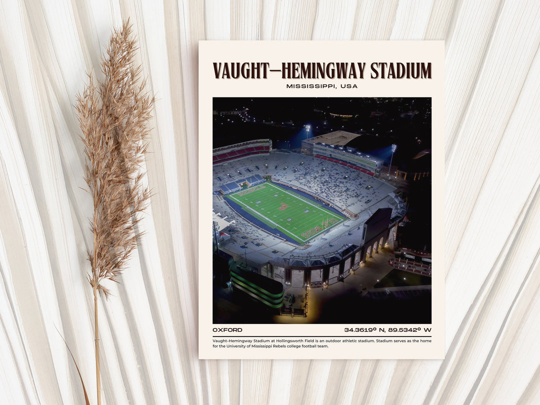 Vaught–Hemingway Stadium Football Retro Wall Art