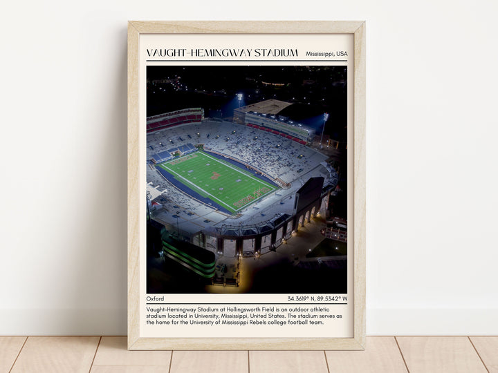 Vaught–Hemingway Stadium Football Minimal Wall Art