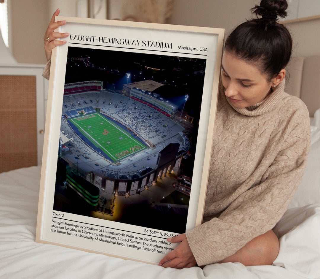 Vaught–Hemingway Stadium Football Minimal Wall Art