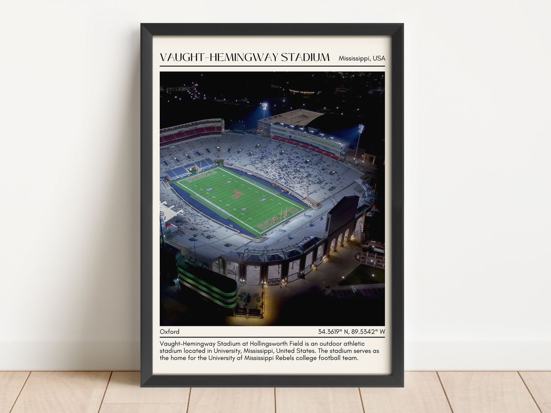 Vaught–Hemingway Stadium Football Minimal Wall Art