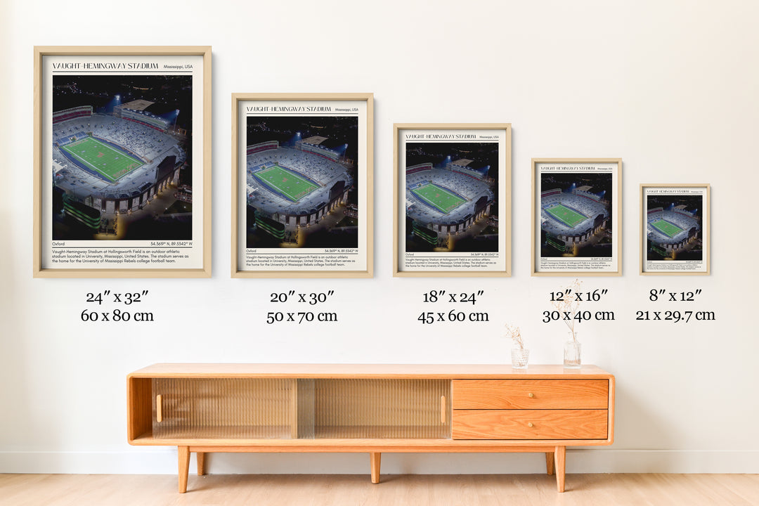 Vaught–Hemingway Stadium Football Minimal Wall Art