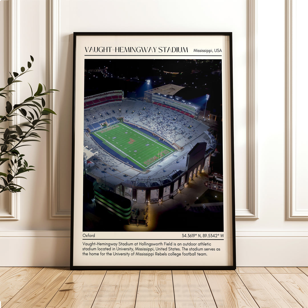 Vaught–Hemingway Stadium Football Minimal Wall Art