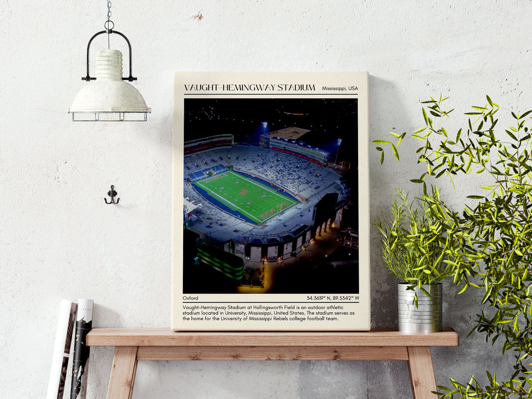 Vaught–Hemingway Stadium Football Minimal Wall Art