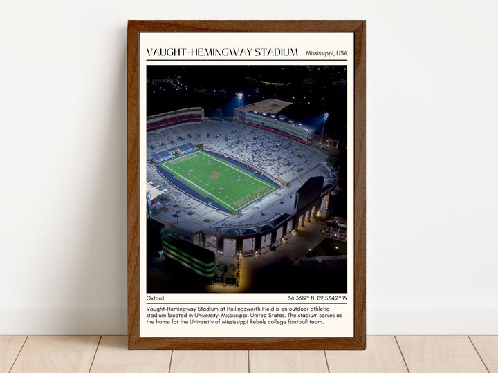 Vaught–Hemingway Stadium Football Minimal Wall Art