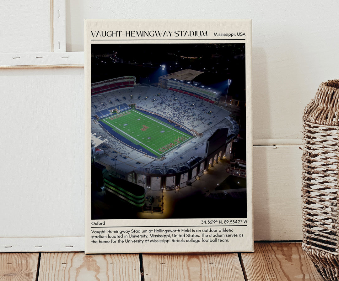 Vaught–Hemingway Stadium Football Minimal Wall Art