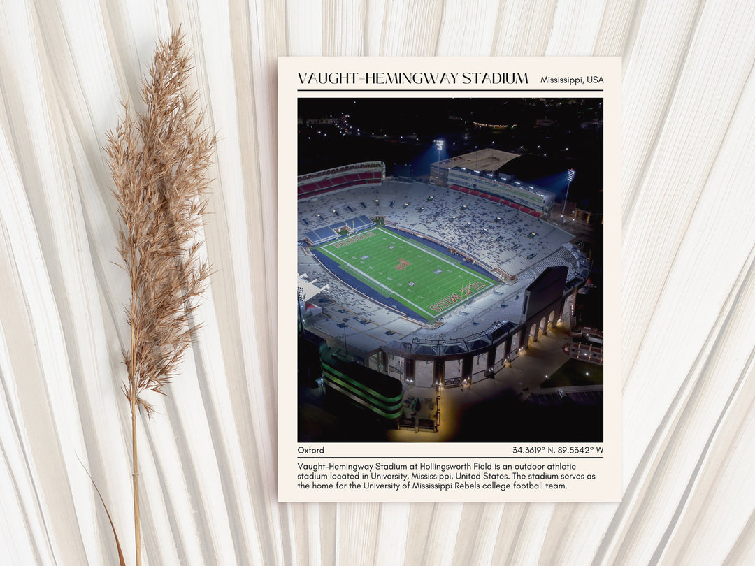 Vaught–Hemingway Stadium Football Minimal Wall Art