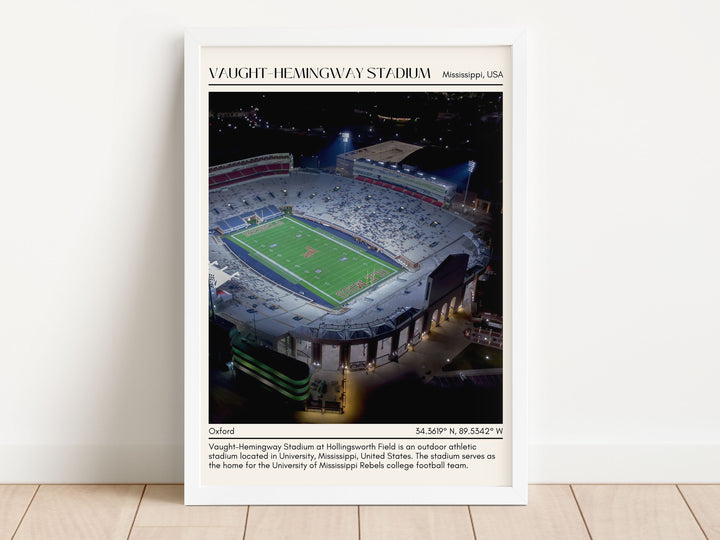 Vaught–Hemingway Stadium Football Minimal Wall Art