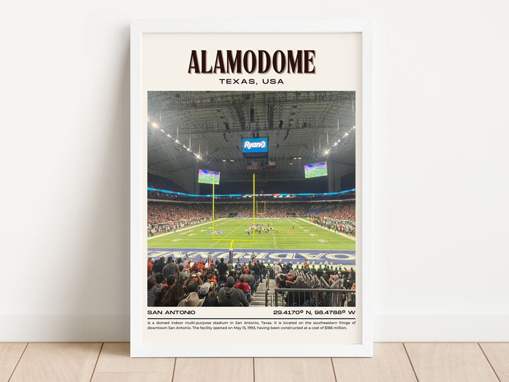 Alamodome Stadium Football Retro Wall Art