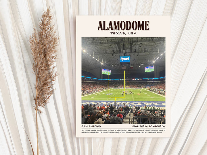 Alamodome Stadium Football Retro Wall Art