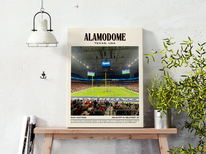 Alamodome Stadium Football Retro Wall Art