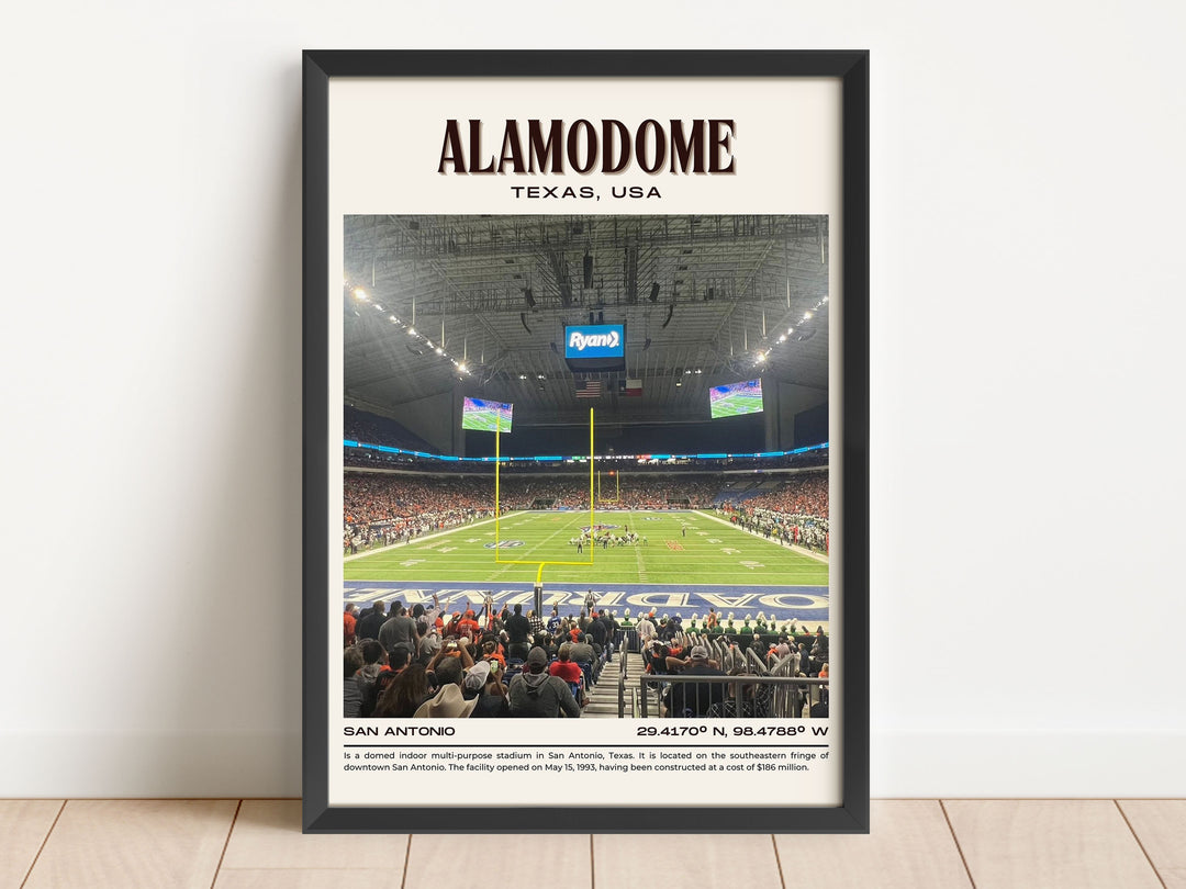 Alamodome Stadium Football Retro Wall Art