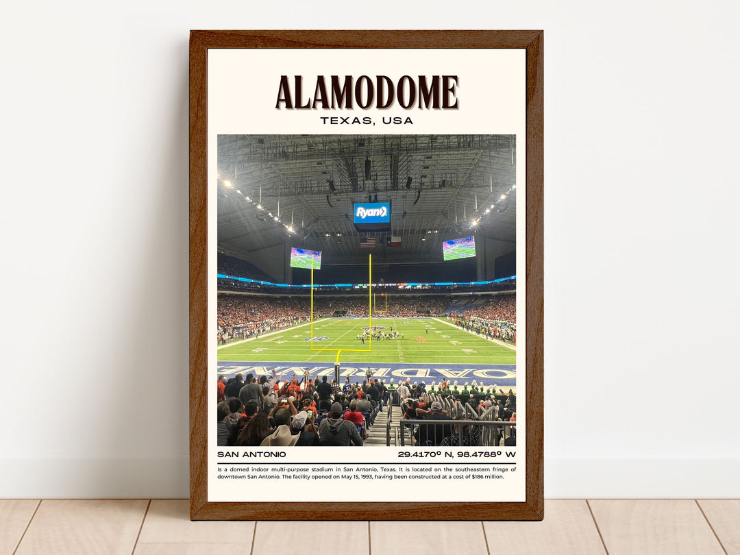 Alamodome Stadium Football Retro Wall Art