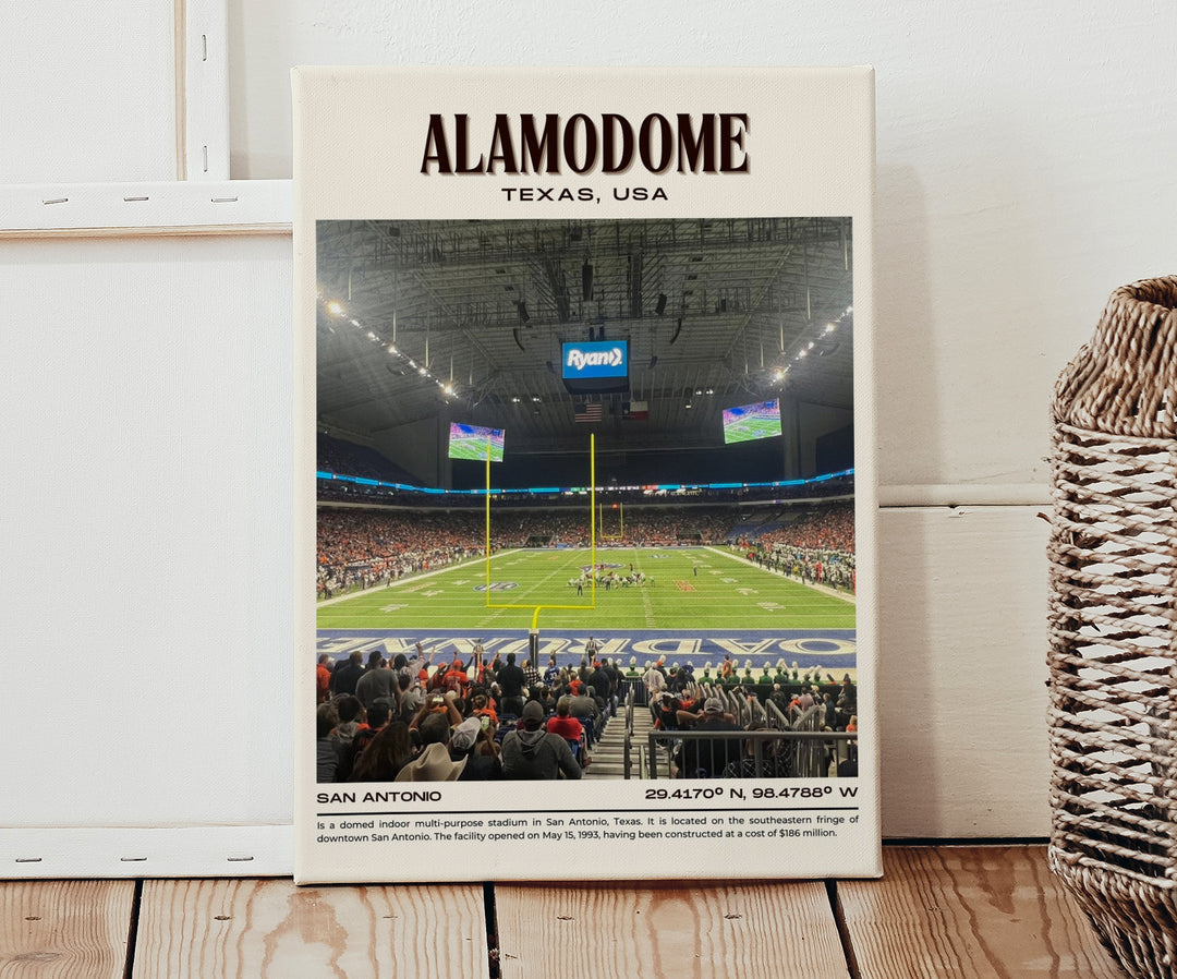 Alamodome Stadium Football Retro Wall Art