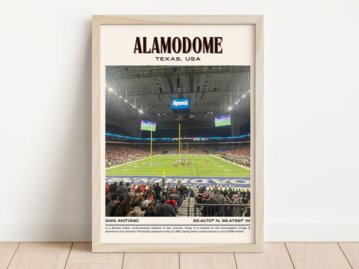 Alamodome Stadium Football Retro Wall Art