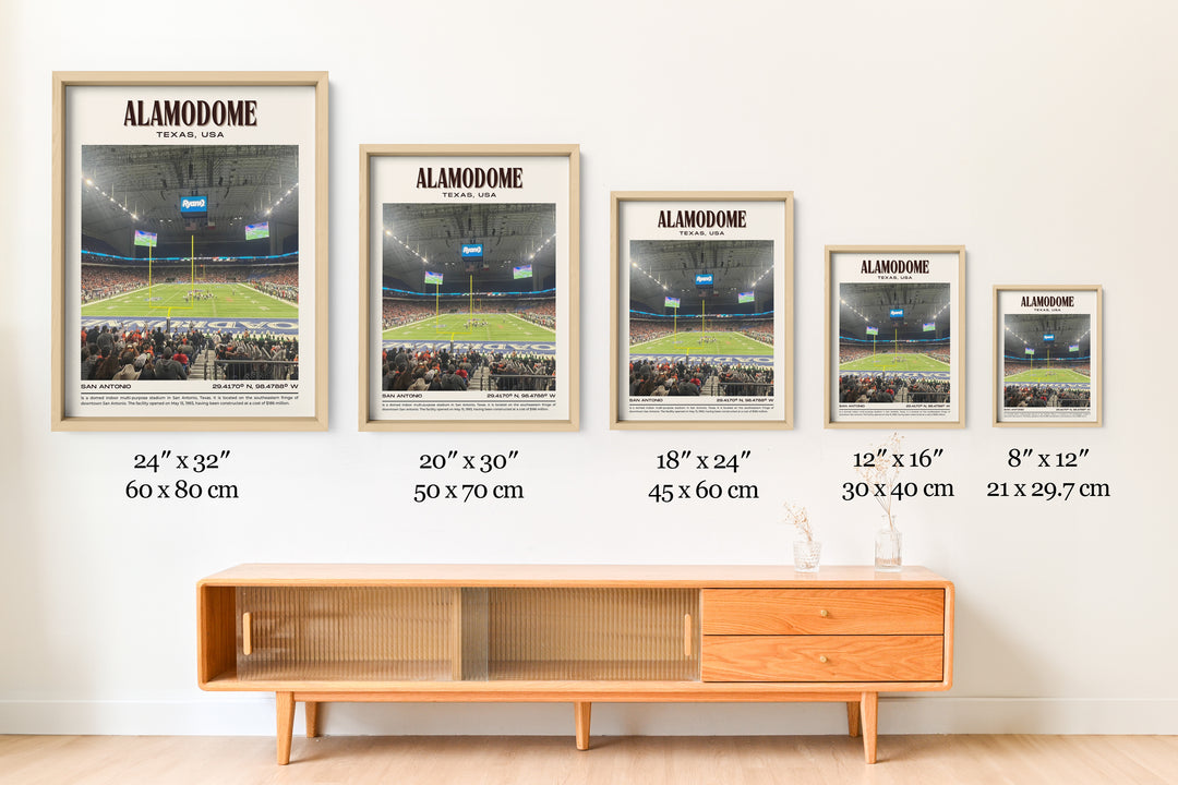 Alamodome Stadium Football Retro Wall Art