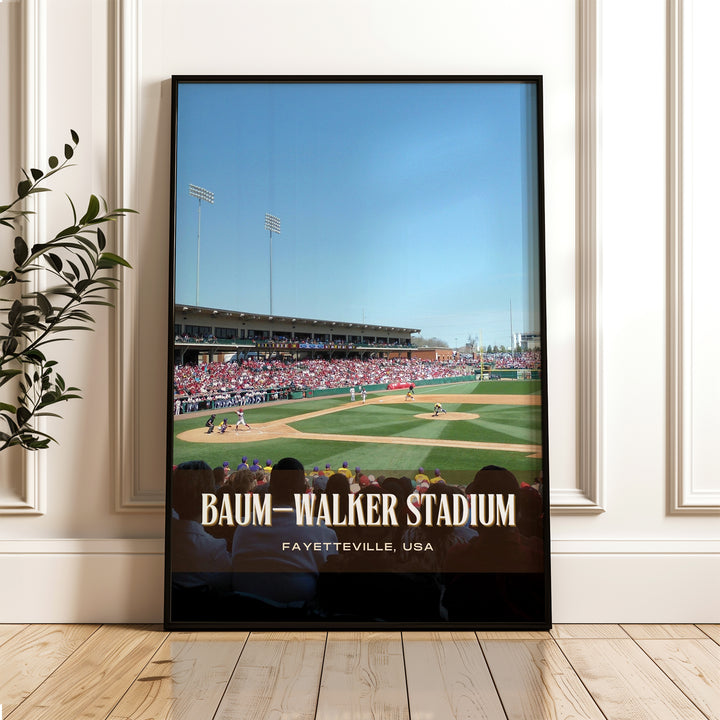 Baum–Walker Stadium Baseball Wall Art