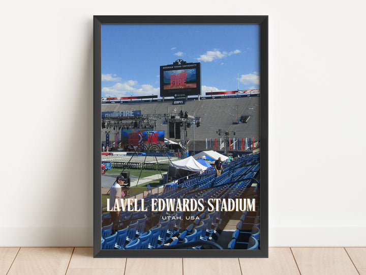 LaVell Edwards Stadium Football Wall Art