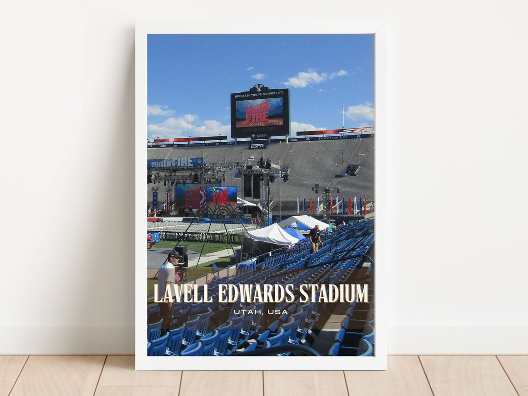 LaVell Edwards Stadium Football Wall Art