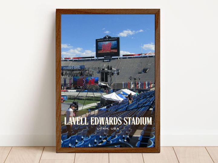 LaVell Edwards Stadium Football Wall Art