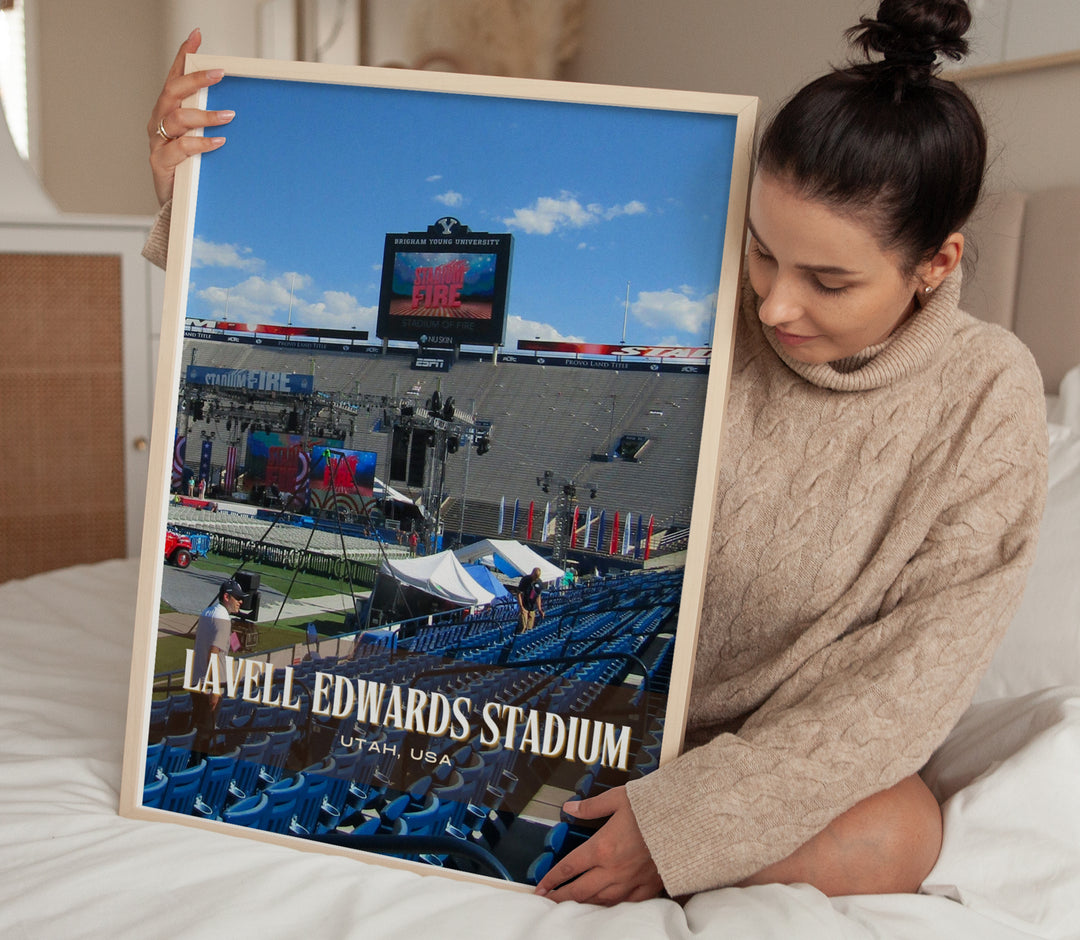 LaVell Edwards Stadium Football Wall Art