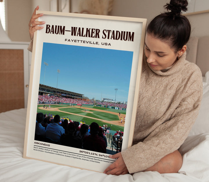 Baum–Walker Stadium Baseball Retro Wall Art