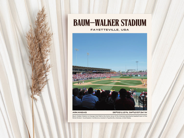 Baum–Walker Stadium Baseball Retro Wall Art