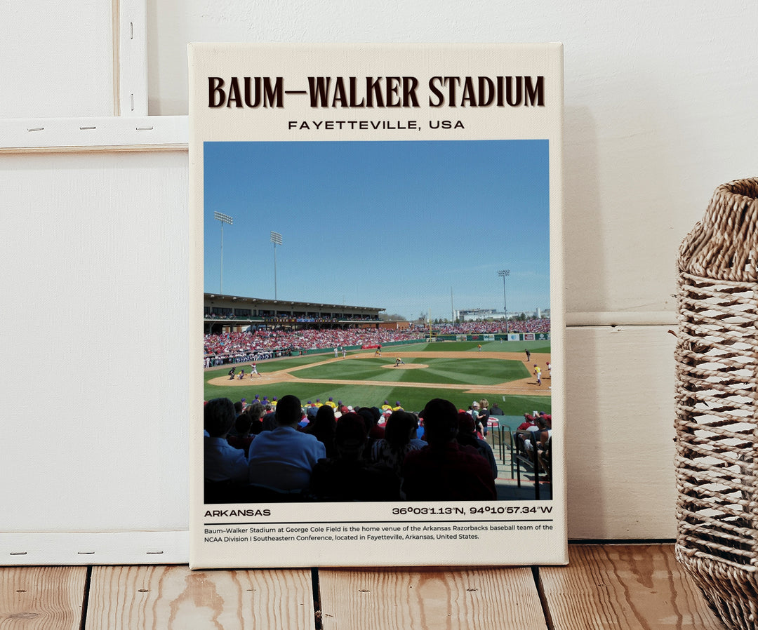 Baum–Walker Stadium Baseball Retro Wall Art