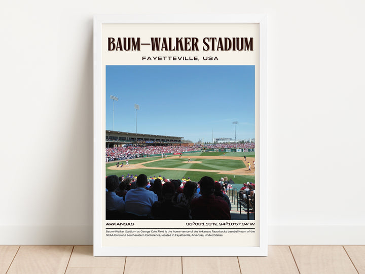 Baum–Walker Stadium Baseball Retro Wall Art