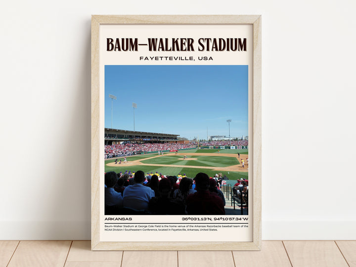 Baum–Walker Stadium Baseball Retro Wall Art