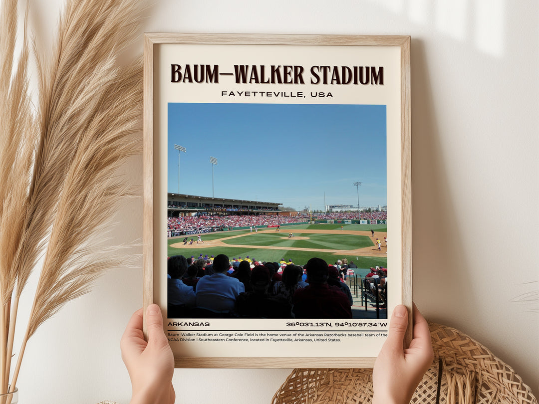 Baum–Walker Stadium Baseball Retro Wall Art