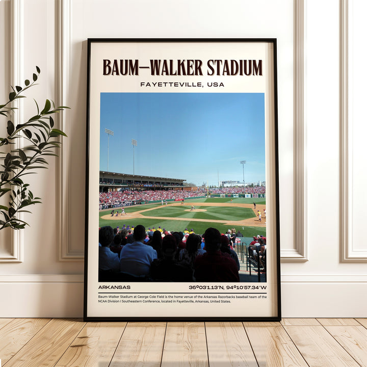 Baum–Walker Stadium Baseball Retro Wall Art