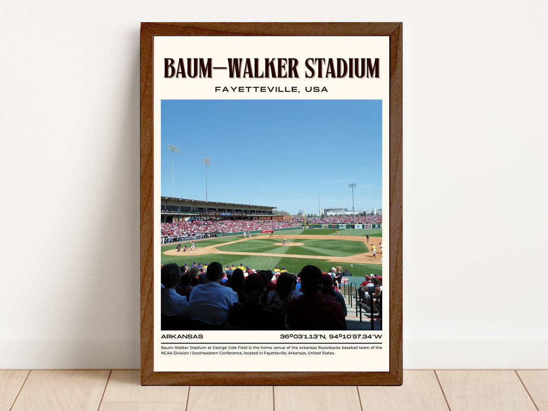 Baum–Walker Stadium Baseball Retro Wall Art