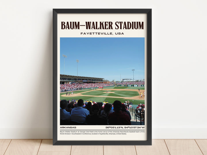 Baum–Walker Stadium Baseball Retro Wall Art