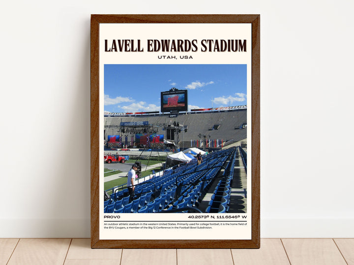 LaVell Edwards Stadium Football Retro Wall Art