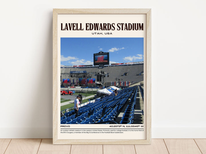 LaVell Edwards Stadium Football Retro Wall Art