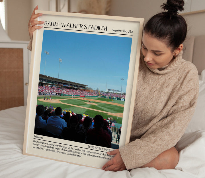 Baum–Walker Stadium Baseball Minimal Wall Art