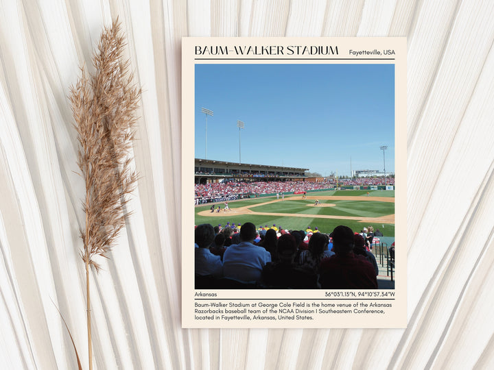 Baum–Walker Stadium Baseball Minimal Wall Art