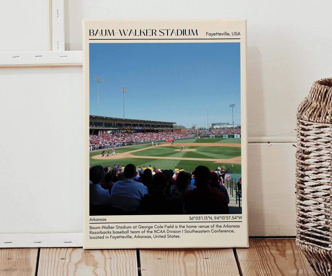 Baum–Walker Stadium Baseball Minimal Wall Art