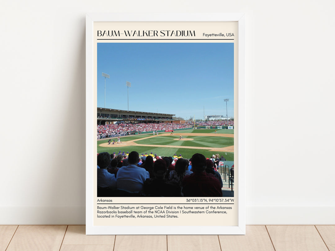 Baum–Walker Stadium Baseball Minimal Wall Art