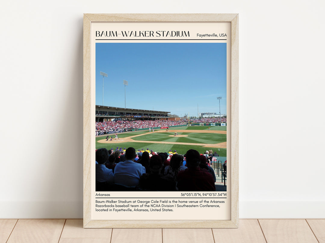 Baum–Walker Stadium Baseball Minimal Wall Art