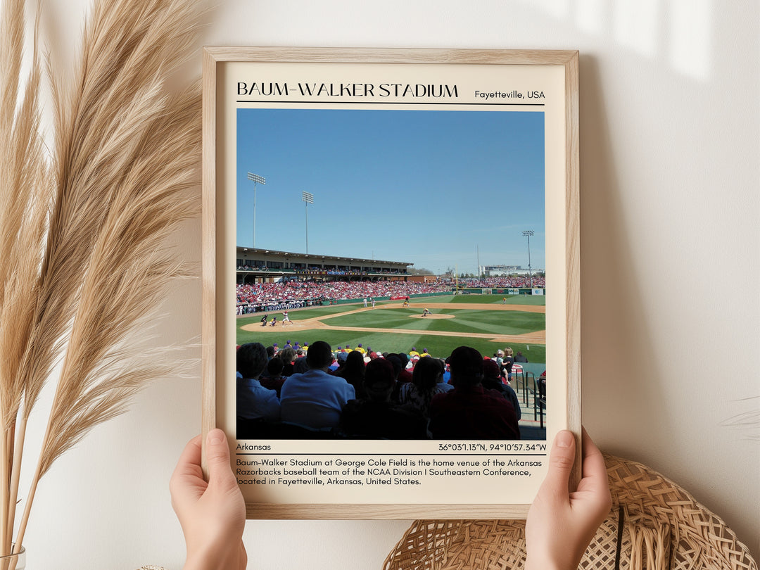 Baum–Walker Stadium Baseball Minimal Wall Art