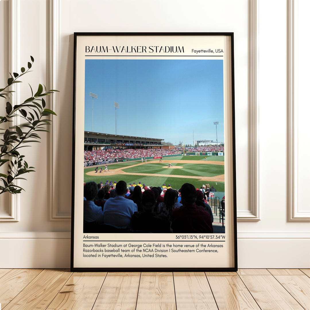 Baum–Walker Stadium Baseball Minimal Wall Art