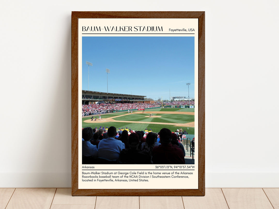 Baum–Walker Stadium Baseball Minimal Wall Art