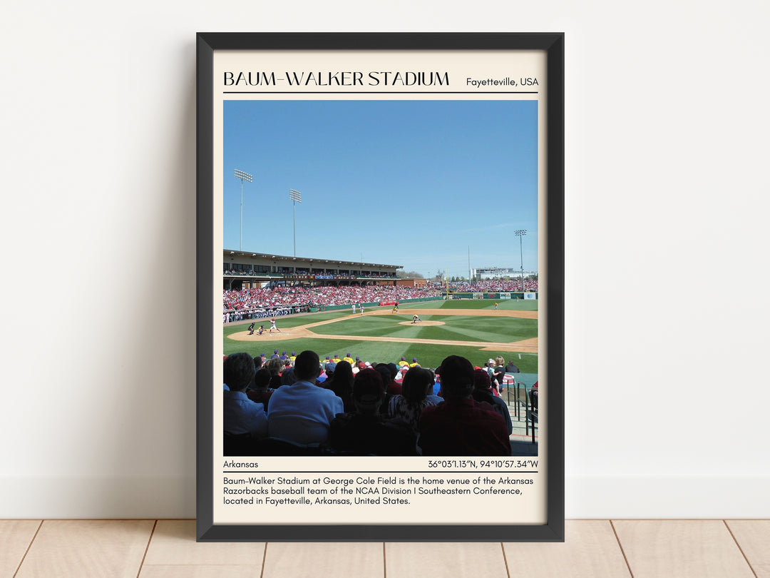 Baum–Walker Stadium Baseball Minimal Wall Art