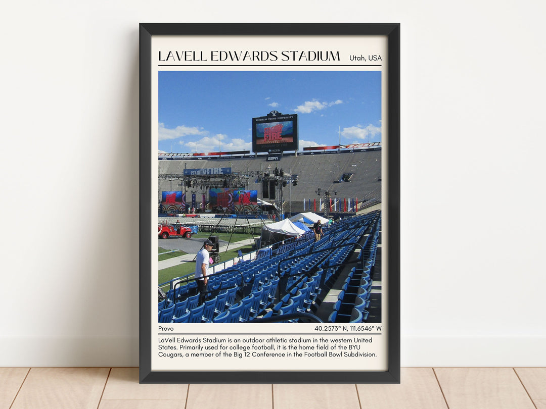 LaVell Edwards Stadium Football Minimal Wall Art