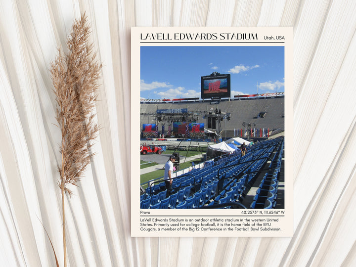 LaVell Edwards Stadium Football Minimal Wall Art