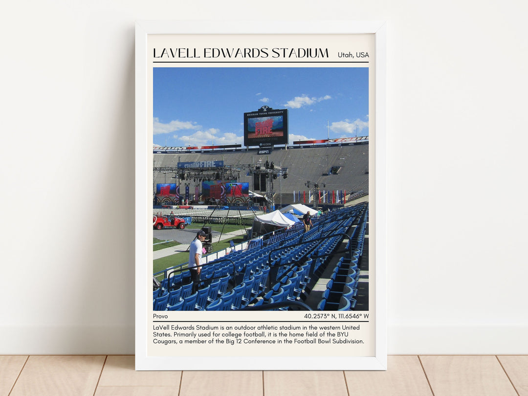 LaVell Edwards Stadium Football Minimal Wall Art