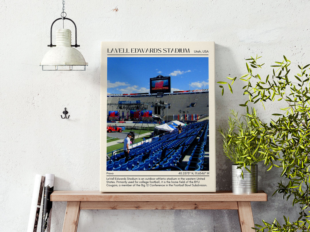 LaVell Edwards Stadium Football Minimal Wall Art